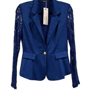 Gee Gee Royal Blue Lace Sleeve Blazer